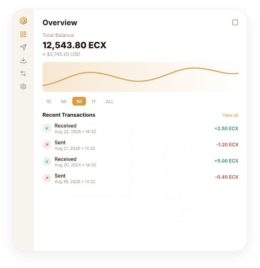 Wallet overview screen preview